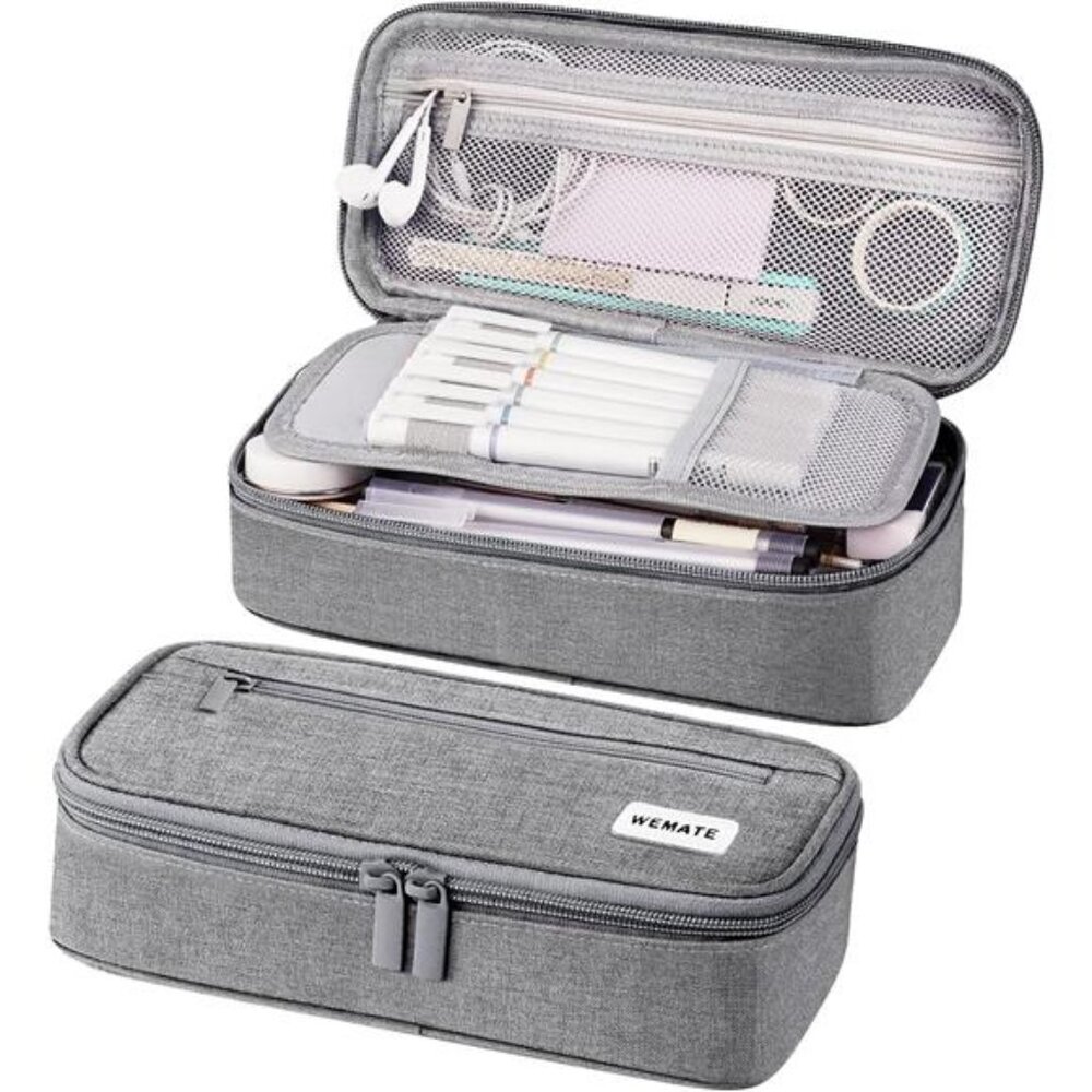 Large Back to School Pen‎ Case: Big Capacity Pencil Pouch & Stationery Organizer